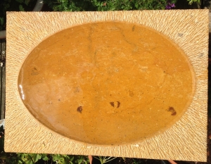 waterbeeld 5, close-up, Pakistaans kalksteen, 34,5x25x6 cm..       